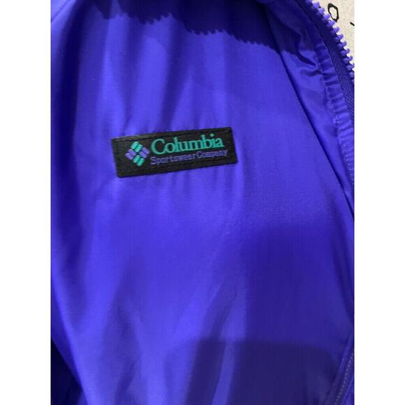 COLUMBIA BOMBER JACKET REVERSIBLE DISCO SZ S MEN PURPLE/TEAL Sz S RETRO ICONIC - Picture 8 of 16
